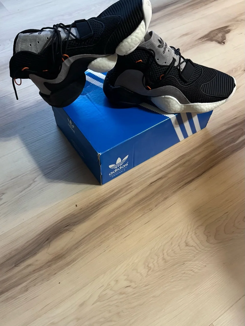 adidas Crazy BYW Athletic Sneakers with Orange Accents